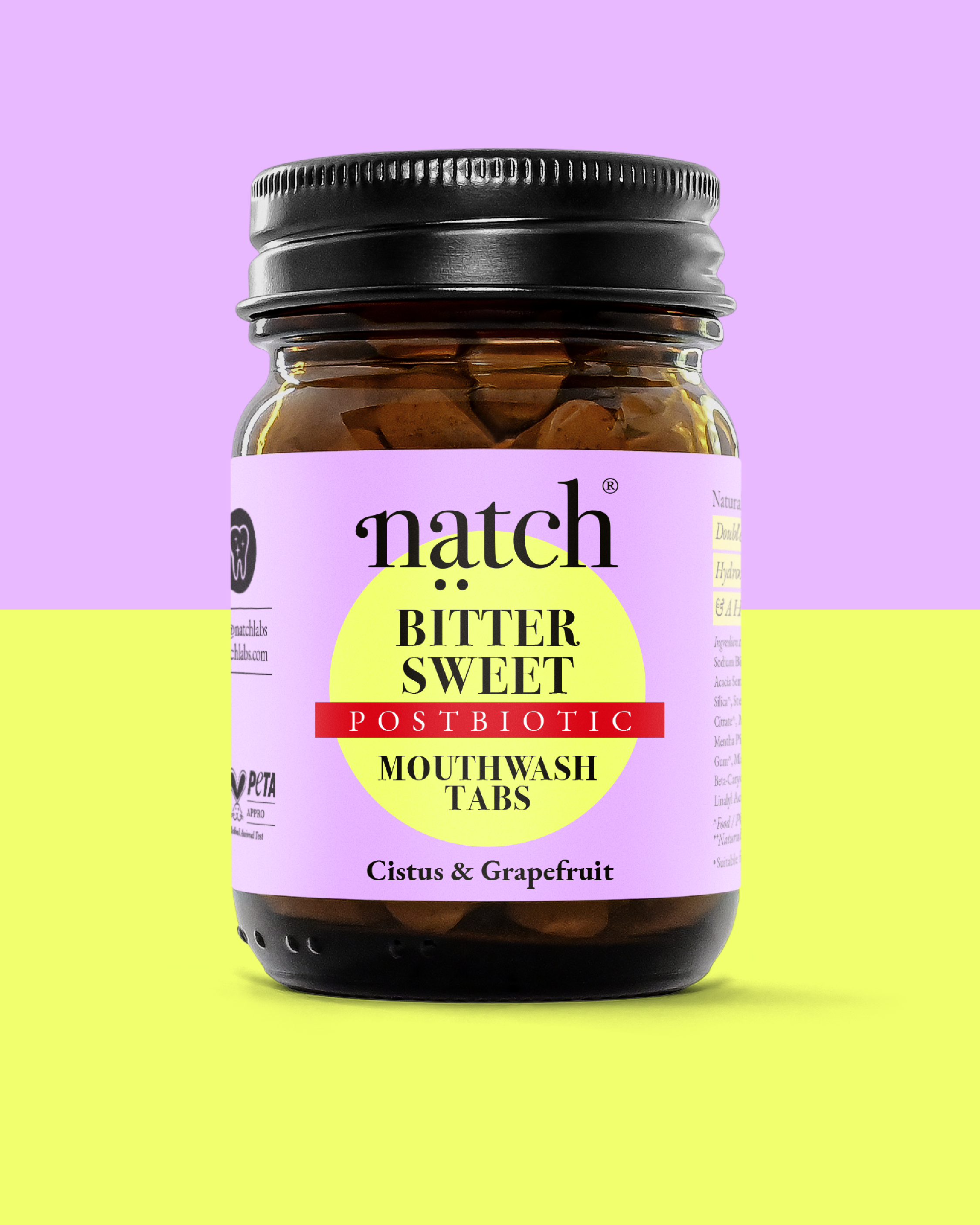 Bitte Sweet – Postbiotische Mundspül-Tabs. Powered by Cistus - botanische Schutzkraft der Natur.