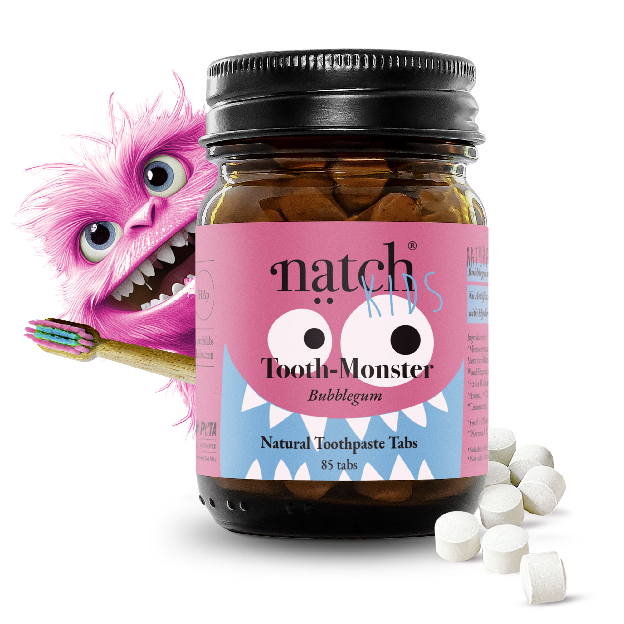 Tooth Monster Bubblegum – Remineralisierende Zahnpasta für Kinder (ab 3 Jahren)