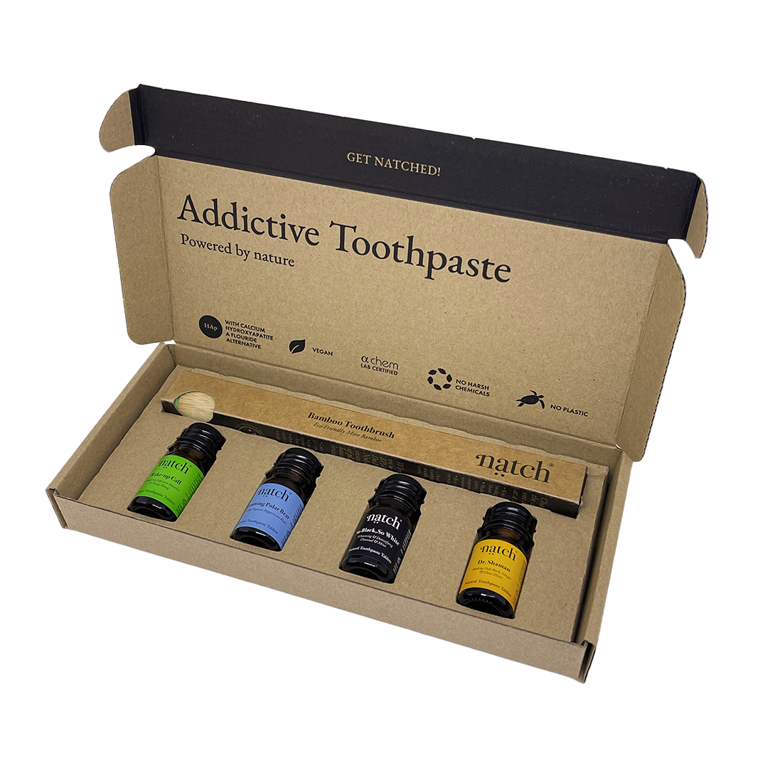 Smile High Gift Set - Mini Travel Size Toothpaste + Brush - Natch Labs