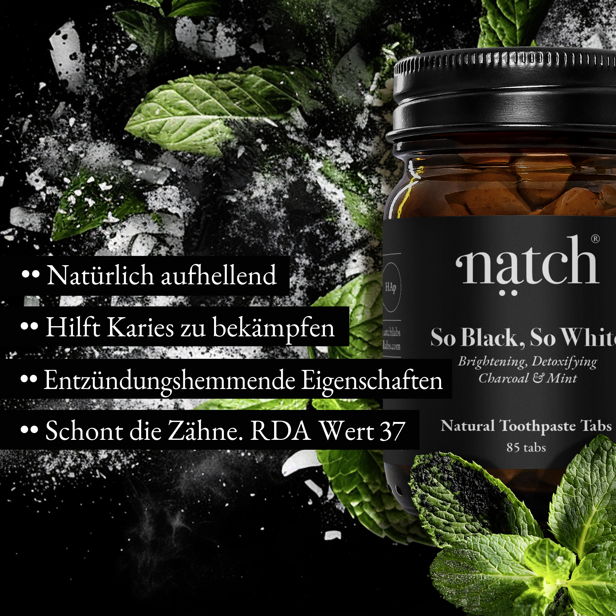 So Black, So White – Natürlich aufhellende Zahnpflege mit Aktivkohle (Mini Bottle)