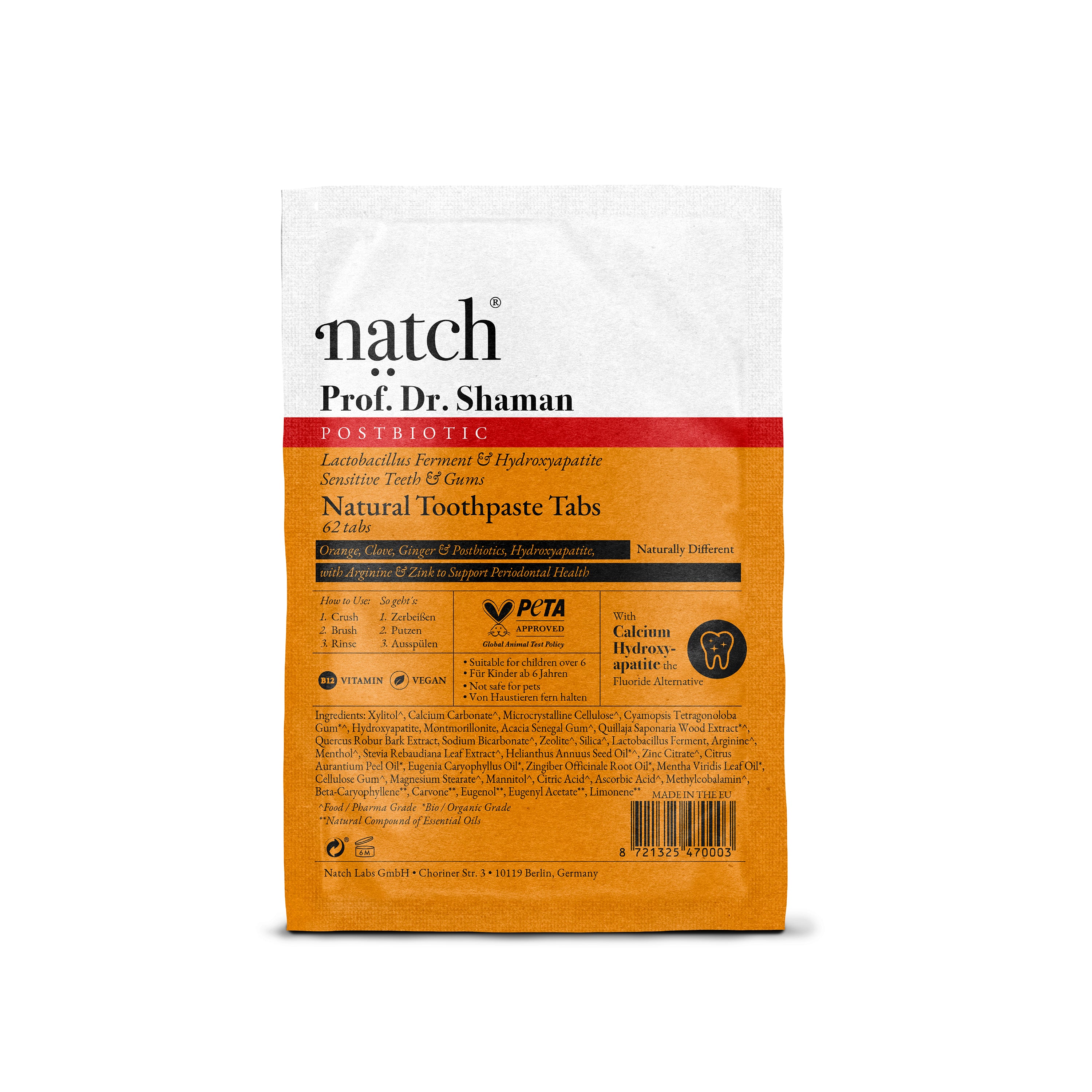 Prof. Dr. Shaman - Postbiotic Toothpaste Tabs 1-Month Refill Bag