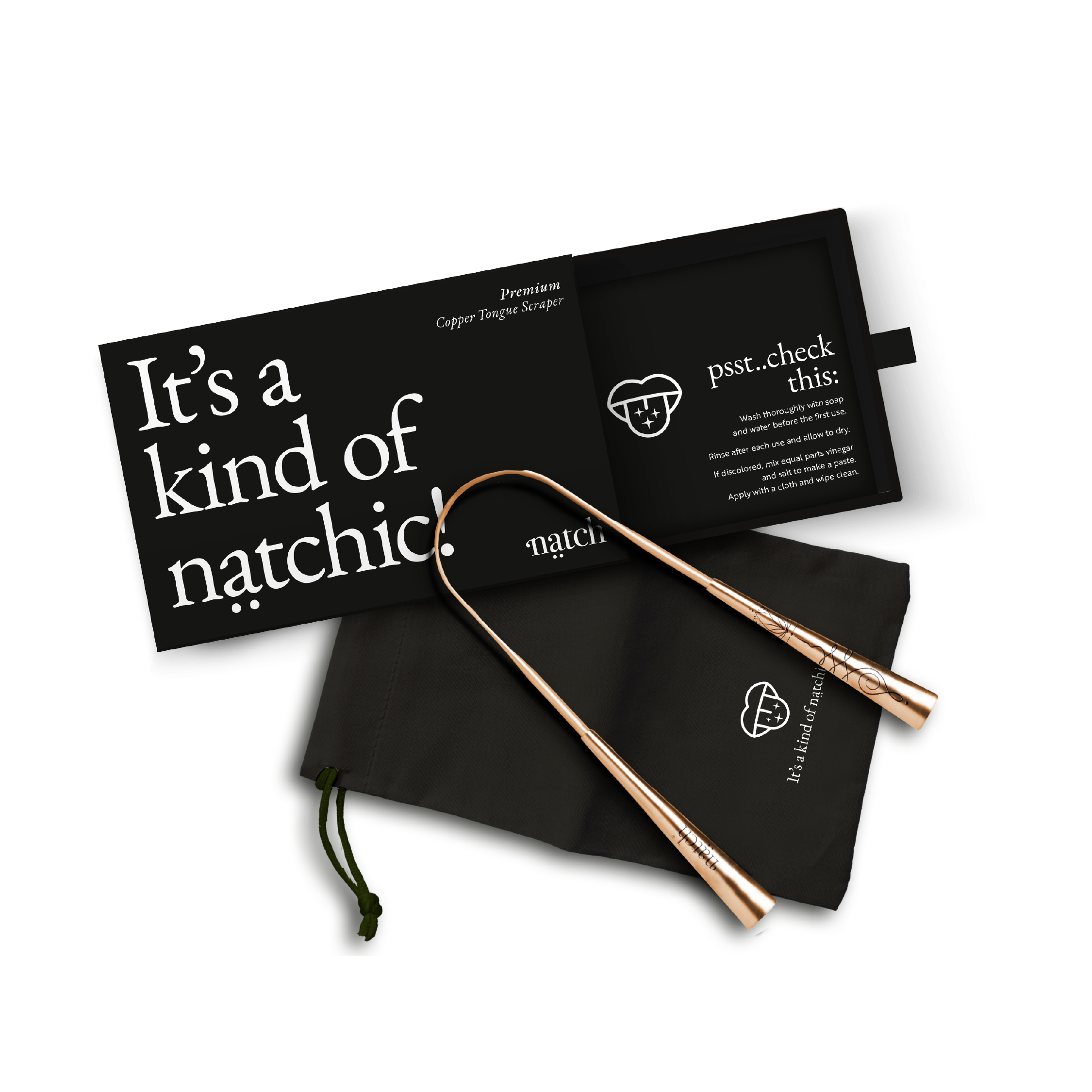 Natchic - Premium Copper Tongue Scraper