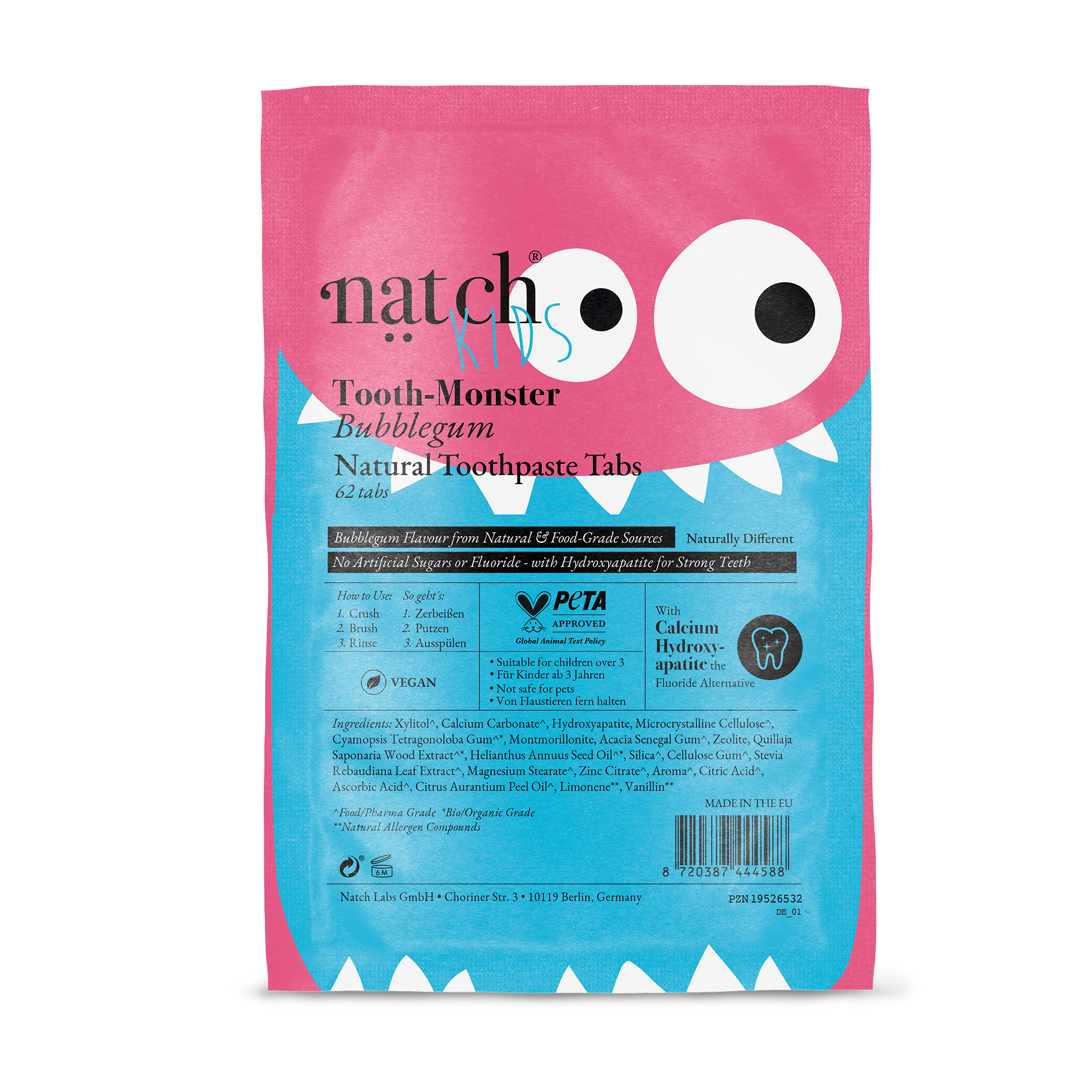 Tooth Monster Bubblegum – Remineralisierende Zahnpasta für Kinder (Refill Bag)